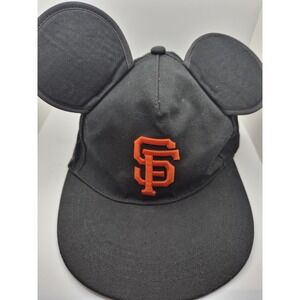 Disney Parks SF Giants Mickey Mouse Ears Hat  Black Snapback Baseball Cap Rare